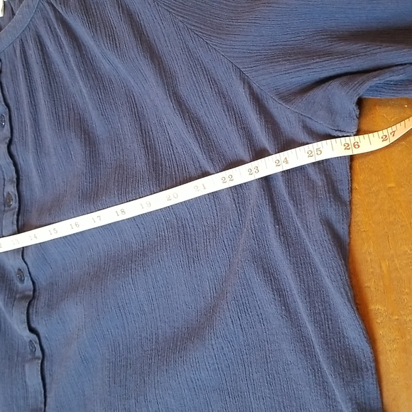 D&co. Womens Blue Button Down Top - Picture 5 of 7